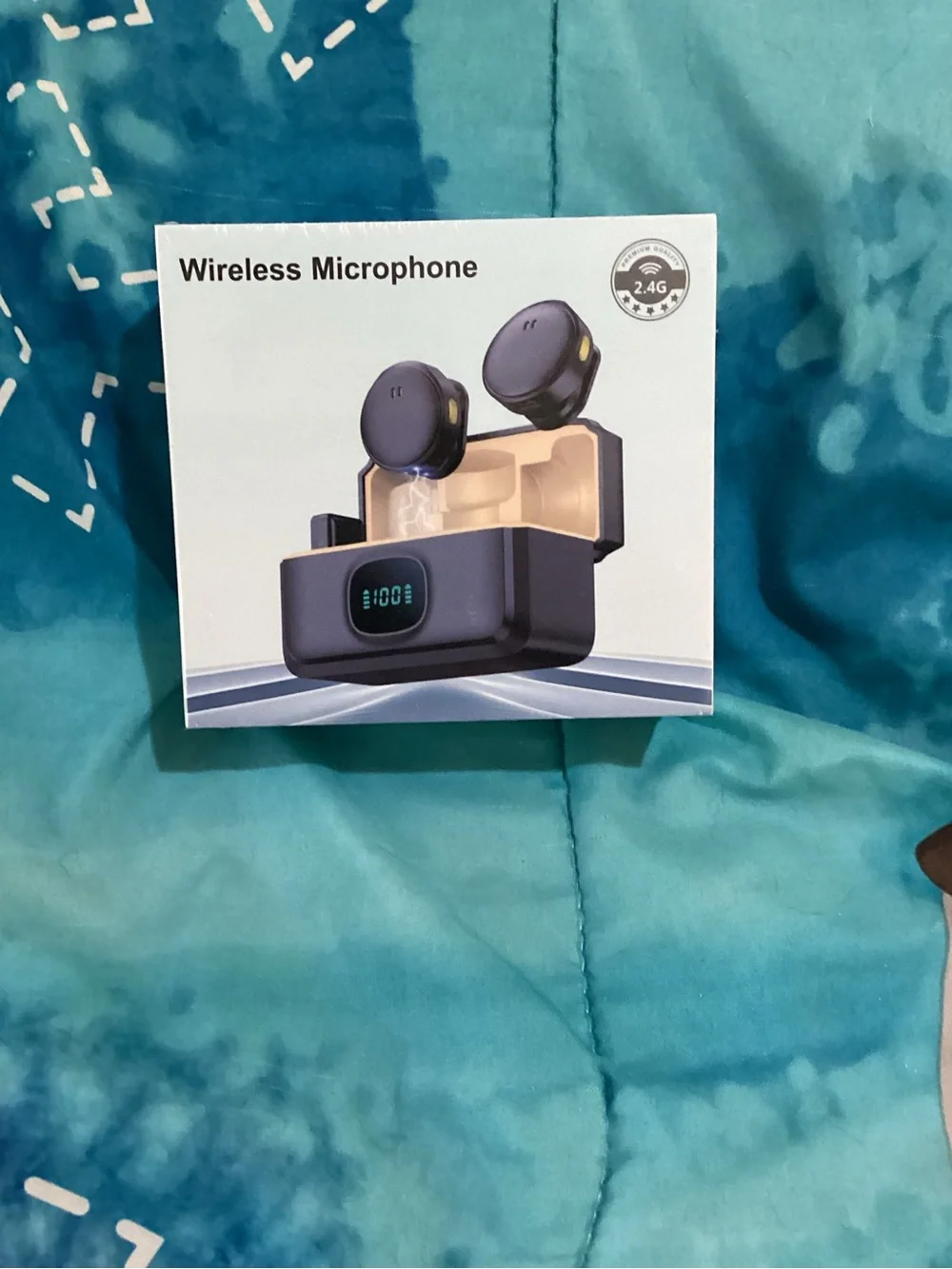 Wireless  microphone-ear phones with Charging Case - Black